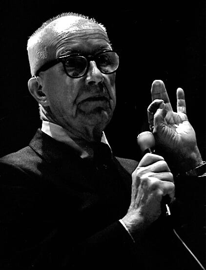 Photo of Buckminster Fuller, architect, author, designer, and inventor